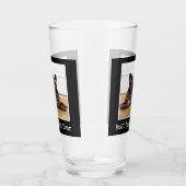 Cool Best Dog Dad ever Photo Personated Black Glas (Rechts)