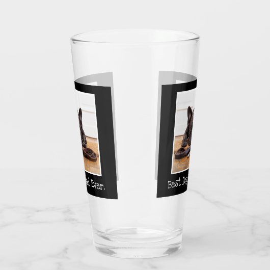 Cool Best Dog Dad ever Photo Personated Black Glas (Rechts)