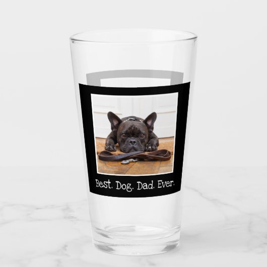 Cool Best Dog Dad ever Photo Personated Black Glas (Voorkant)