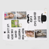 Cool Best Grand Dad Ooit Zwart Script Foto Golfhanddoek (Horizontaal)