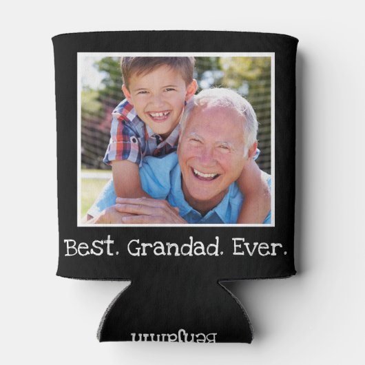 Cool Best Grandad Ever Photo Persoonlijk zwart Blikjeskoeler (Achterkant)