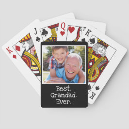 Cool Best Grandad Ever Photo Persoonlijk zwart Pokerkaarten
