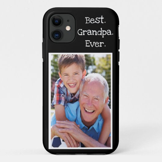 Cool Best Grandpa Ever Photo Persoonlijk zwart Case-Mate iPhone Case (Achterkant)