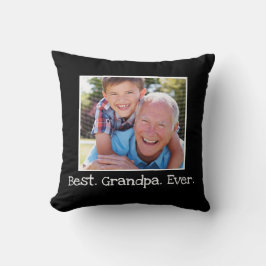 Cool Best Grandpa Ever Photo Persoonlijk zwart Kussen