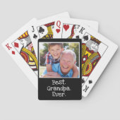 Cool Best Grandpa Ever Photo Persoonlijk zwart  Pokerkaarten (Achterkant)