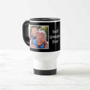 Cool Best Grandpa Ever Photo Persoonlijk zwart Reisbeker