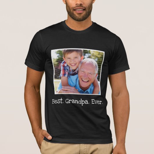 Cool Best Grandpa Ever Photo Persoonlijk zwart T-shirt (Voorkant)