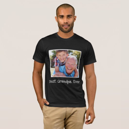 Cool Best Grandpa Ever Photo Persoonlijk zwart   T-shirt (Voorkant volledig)