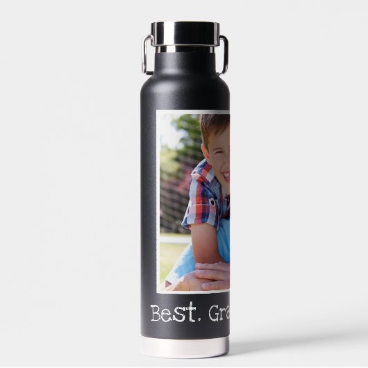 Cool Best Grandpa Ever Photo Persoonlijk zwart Waterfles (Voorkant)