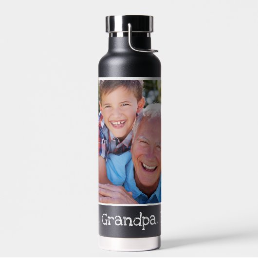 Cool Best Grandpa Ever Photo Persoonlijk zwart Waterfles (Links)