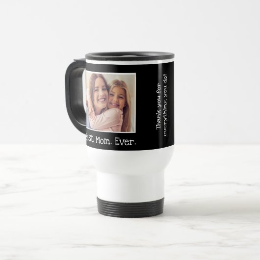 Cool Best Mam Ever Photo Personated Black White Reisbeker (Voorkant links)