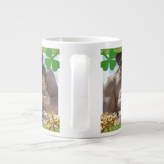Cool Best Pap Ever Foto St. Patrick's Day Grote Koffiekop (Achterkant)
