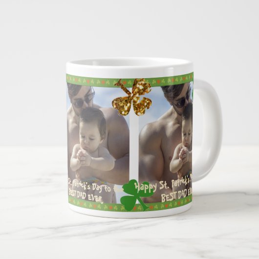 Cool Best Pap Ever Foto St. Patrick's Day Grote Koffiekop (Voorkant rechts)
