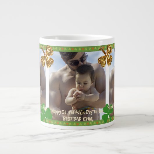 Cool Best Pap Ever Foto St. Patrick's Day Grote Koffiekop (Voorkant)