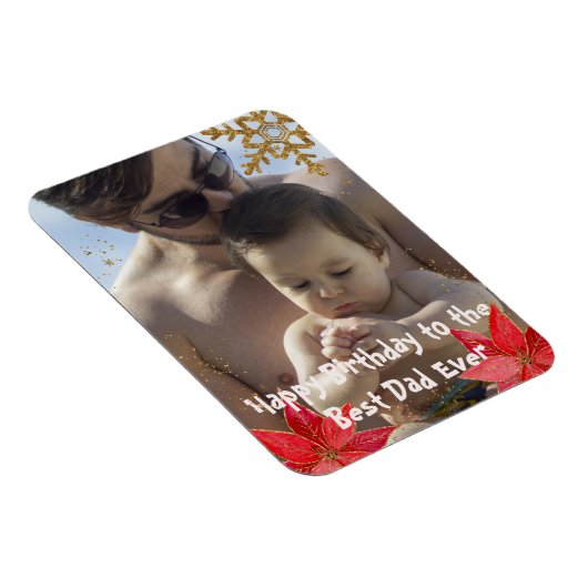 Cool Best Pap Ever Kerstfeest Happy Birthday Foto Magneet (Rechterzijde)