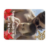 Cool Best Pap Ever Kerstfeest Happy Birthday Foto Magneet (Horizontaal)