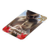 Cool Best Pap Ever Kerstfeest Happy Birthday Foto Magneet (Linkerzijde)