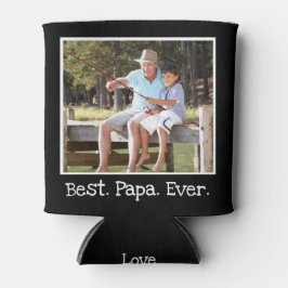 Cool Best Papa Ever Foto Gepersonaliseerde Black C Blikjeskoeler