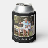 Cool Best Papa Ever Foto Gepersonaliseerde Black C Blikjeskoeler (Blikje Achterkant)