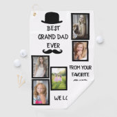 Cool Beste Grand Dad Ooit Black Script Foto Golf Golfhanddoek (Insitu)