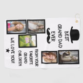 Cool Beste Grand Dad Ooit Black Script Foto Golf Golfhanddoek (Horizontaal)