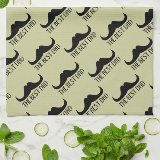 Cool beste pap Black Mustache Father Day-patroon Theedoek (Gevouwen)