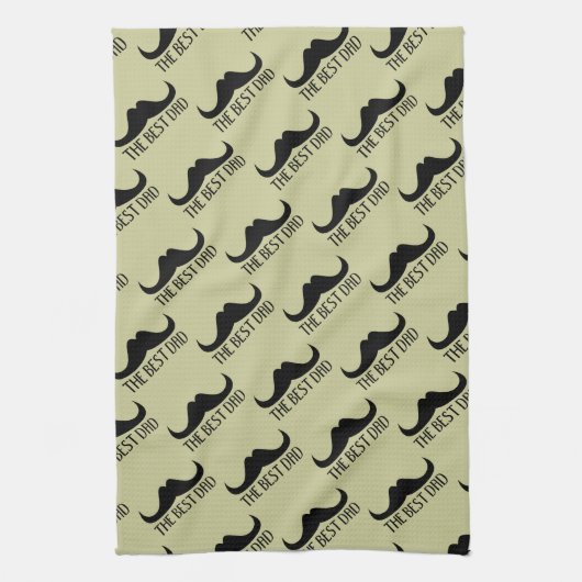 Cool beste pap Black Mustache Father Day-patroon Theedoek (Verticaal)