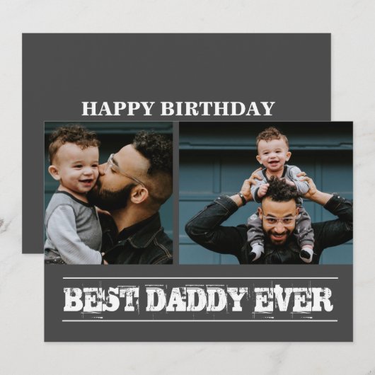 Cool Beste Pap Ooit Fotocollage Vaderdag Feestdagenkaart (Voorkant / Achterkant)