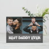 Cool Beste Pap Ooit Fotocollage Vaderdag Feestdagenkaart (Staand voorkant)