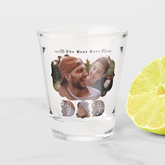 Cool  Beste Papa Ooit Elegant Script Foto Shot Glas (Voorkant)