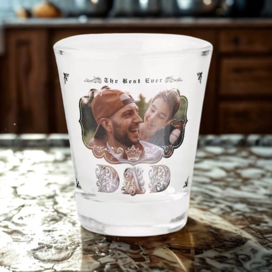 Cool  Beste Papa Ooit Elegant Script Foto Shot Glas