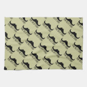 Cool beste Papa Zwarte Snor Vaderdag patroon Theedoek (Horizontaal)