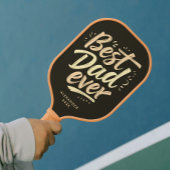 Cool Beste Vader Bruin Geel Borstel Script Pickleball Paddle