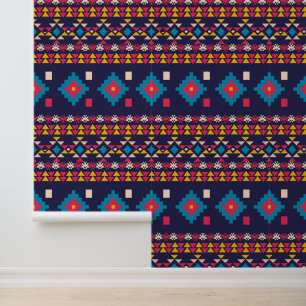 Cool betegeld Aztec patroon Wallpaper Behang