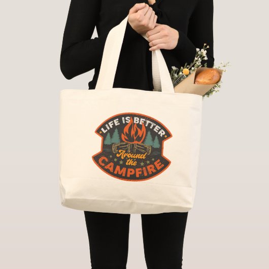 Cool beter leven kampvuur grote tote bag (Voorkant (product))