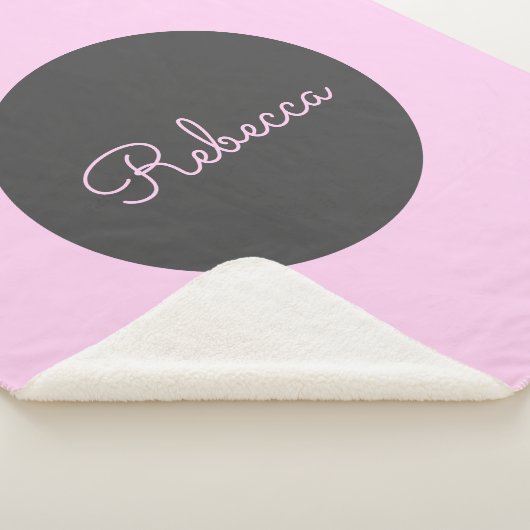 Cool bewerkbaar roze retro-modern scriptontwerp sherpa deken (3/4)