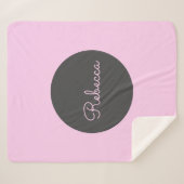 Cool bewerkbaar roze retro-modern scriptontwerp sherpa deken (Voorkant (horizontaal))