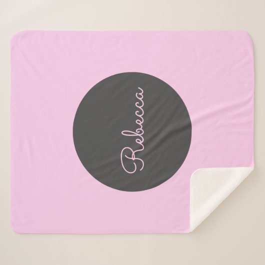 Cool bewerkbaar roze retro-modern scriptontwerp sherpa deken (Voorkant (horizontaal))