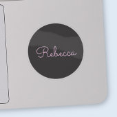 Cool bewerkbaar roze retro-modern scriptontwerp sticker