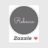 Cool bewerkbaar roze retro-modern scriptontwerp sticker (Vel)