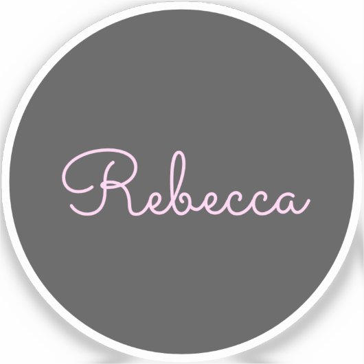 Cool bewerkbaar roze retro-modern scriptontwerp sticker (Voorkant)