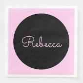 Cool bewerkbaar roze script retro-modern design servet (Voorkant)