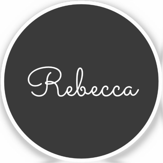 Cool bewerkbaar script retro-modern transparant sticker (Voorkant)