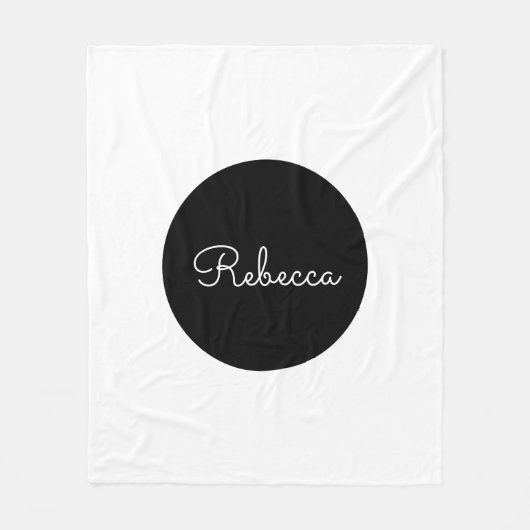Cool bewerkbaar wit script retro-modern design fleece deken (Voorkant)