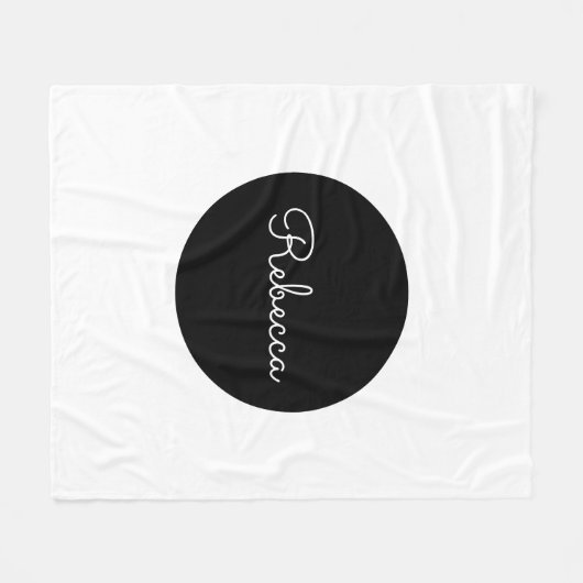 Cool bewerkbaar wit script retro-modern design fleece deken (Voorkant (Horizontaal))