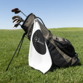 Cool bewerkbaar wit script retro-modern design golfhanddoek (Groen)