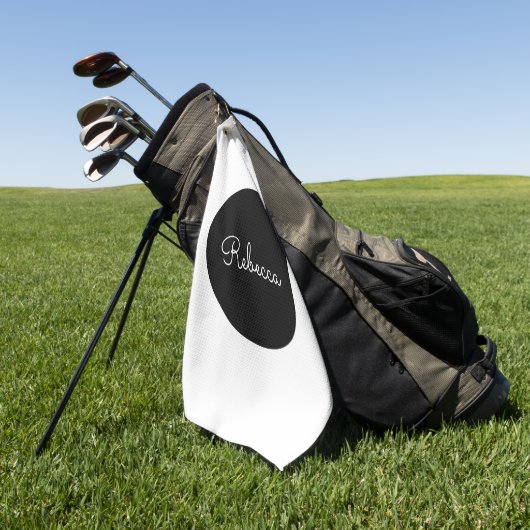 Cool bewerkbaar wit script retro-modern design golfhanddoek (Groen)