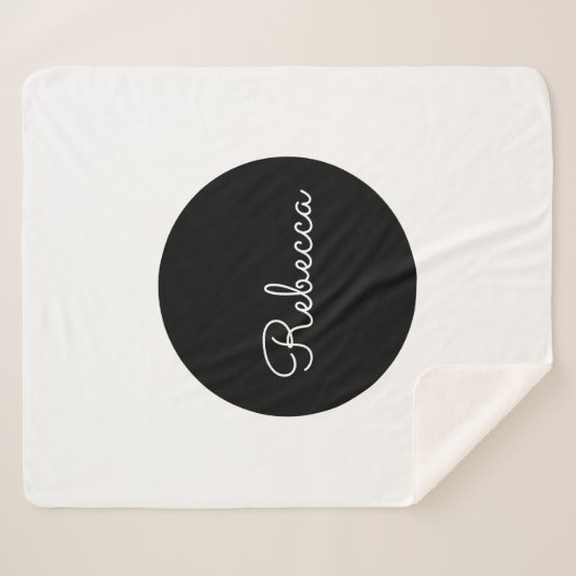 Cool bewerkbaar wit script retro-modern design sherpa deken (Voorkant (horizontaal))