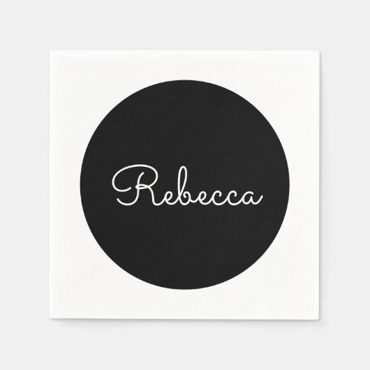 Cool bewerkbaar wit script retro-modern ontwerp servet (Voorkant)