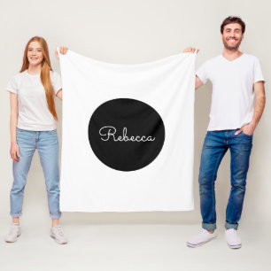 Cool bewerkbare witte script retro-modern ontwerp fleece deken